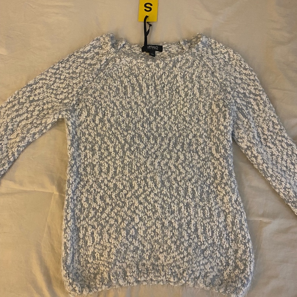 Blue and white sweater